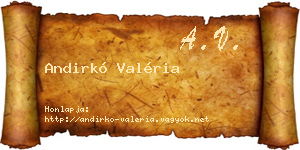 Andirkó Valéria névjegykártya