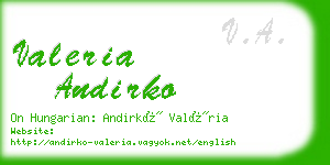 valeria andirko business card